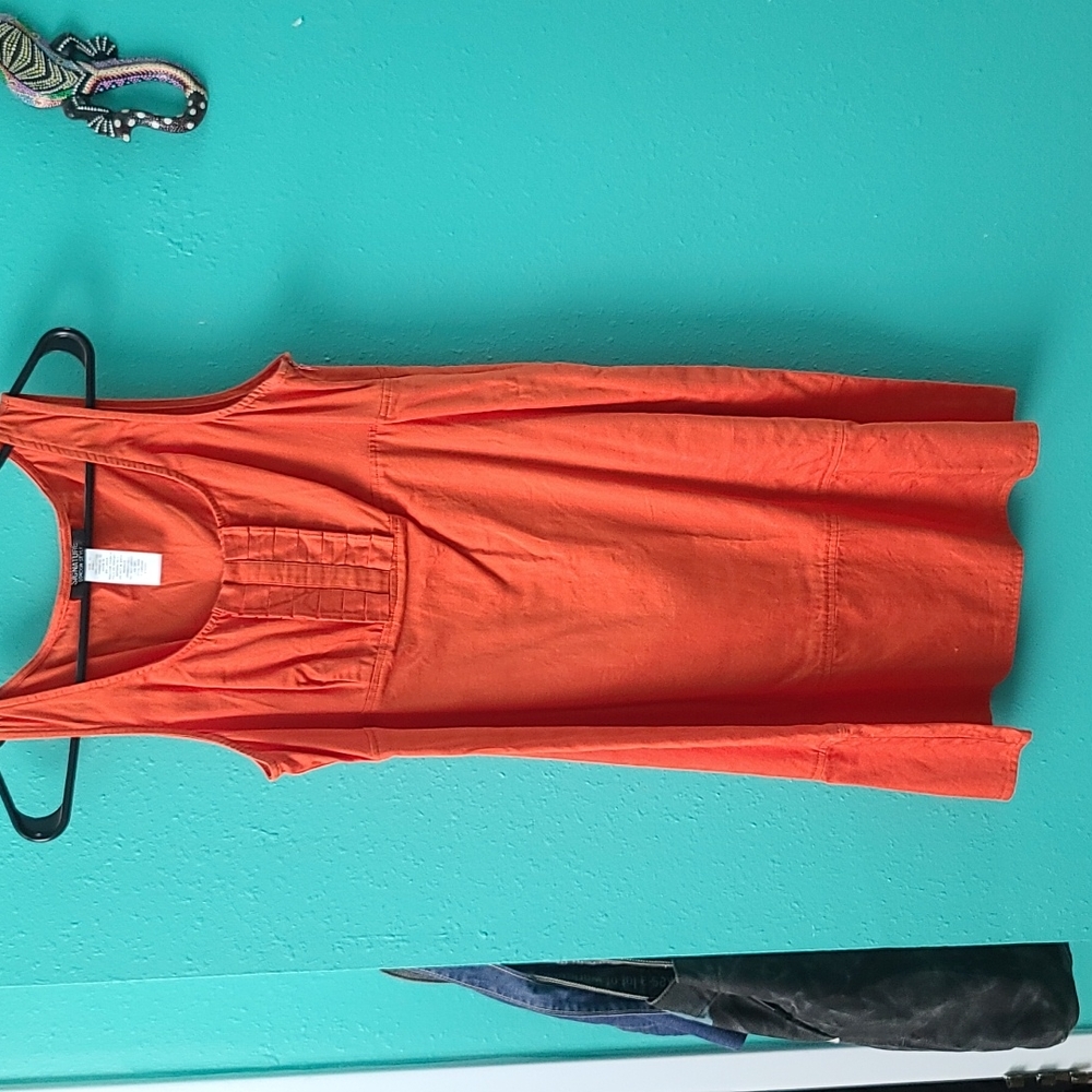 Orange mini dress with pockets